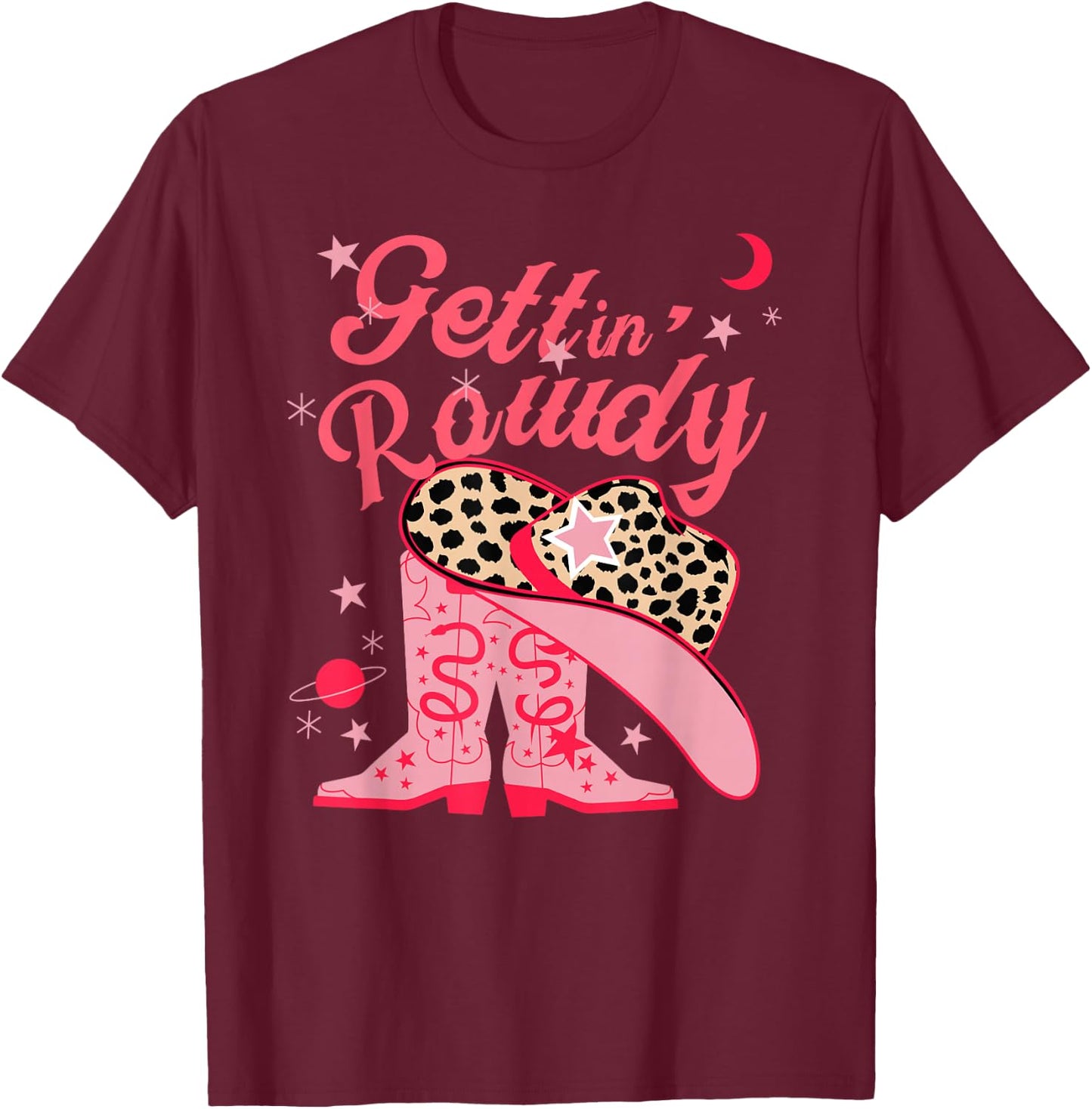 Getting Rowdy Getting Hitched Nashville Bachelorette Party T-Shirt - T-Shirt | Maroon