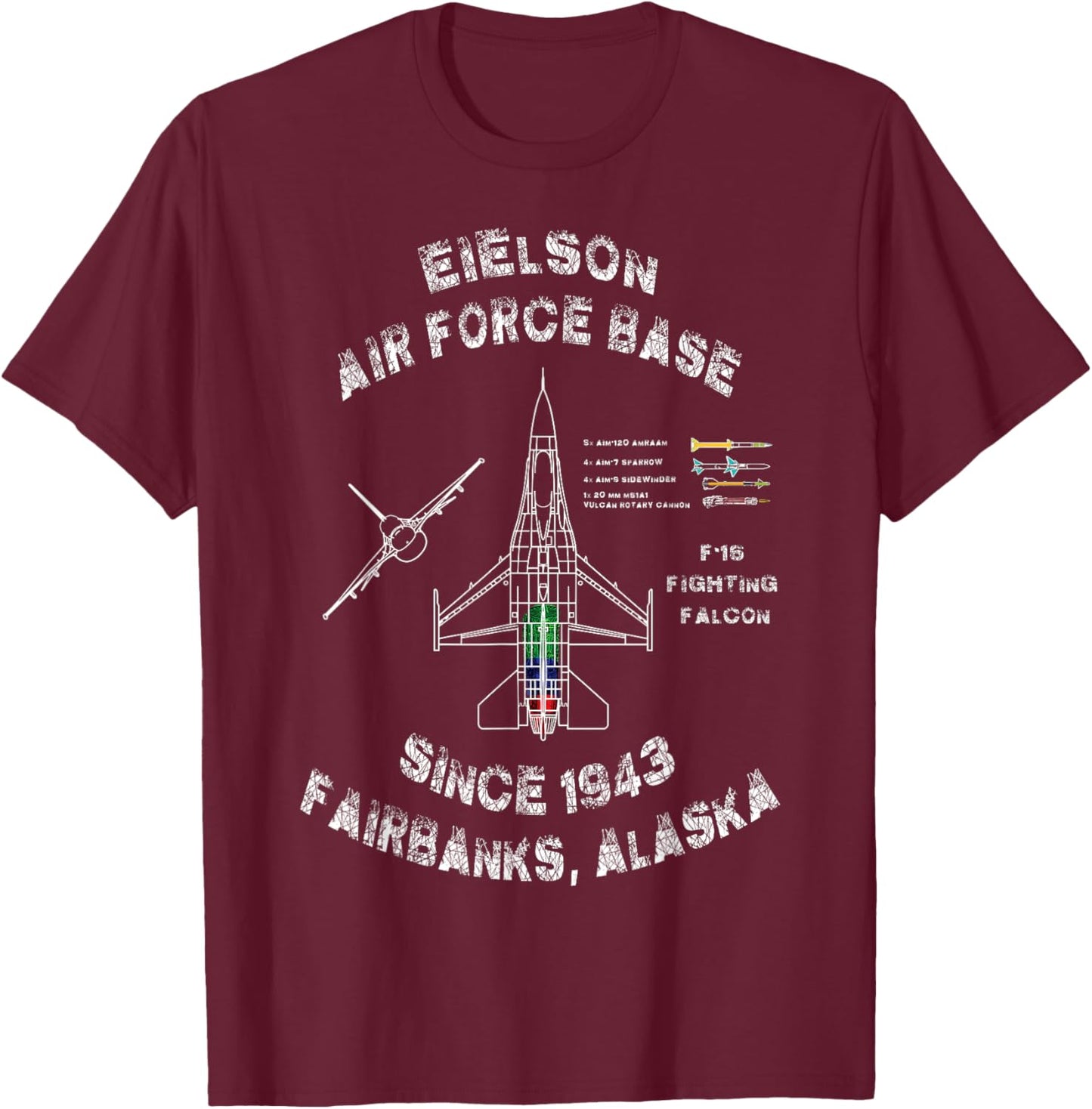Eielson Air Force Base Specs T-Shirt - T-Shirt | Maroon