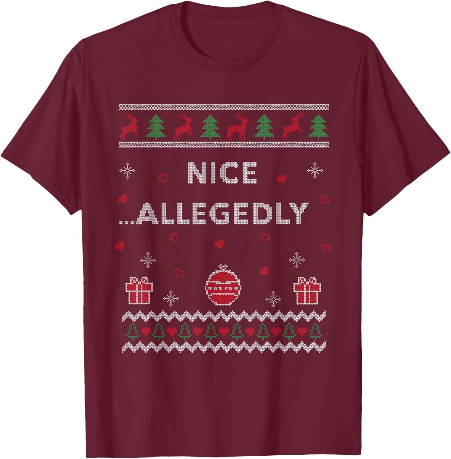 Nice Allegedly Lawyer Funny Attorney Design Ugly Christmas T-Shirt - T-Shirt | Maroon