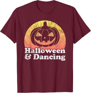 Halloween and Dancing Dance Pumpkin T-Shirt - T-Shirt | Maroon