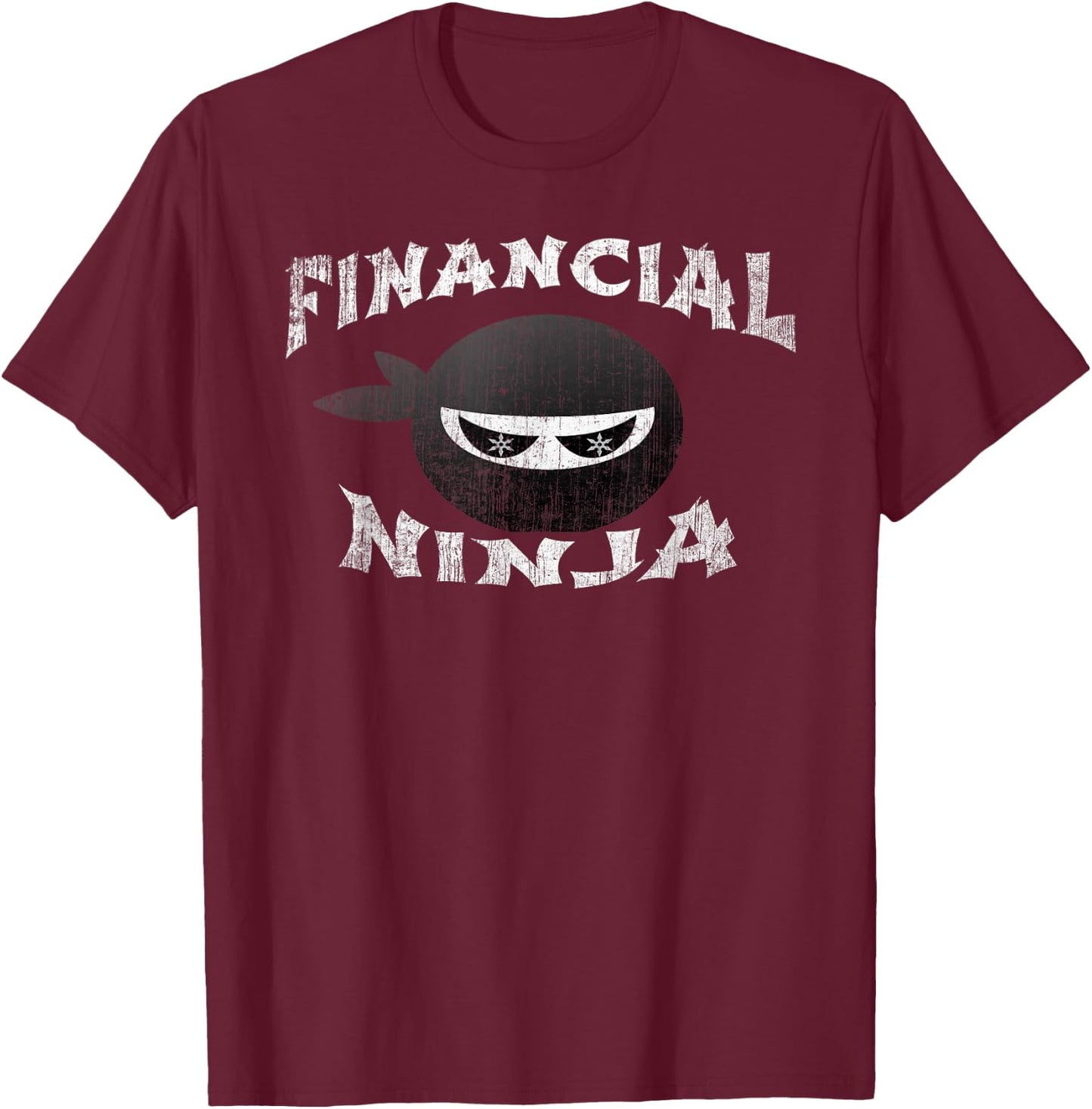 Finanz Ninja Guy Multitasking CFO Team Accountant Crew T-Shirt - T-Shirt | Maroon