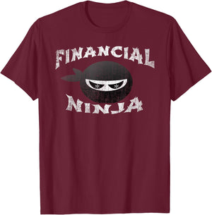 Finanz Ninja Guy Multitasking CFO Team Accountant Crew T-Shirt - T-Shirt | Maroon