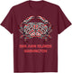 San Juan Islands Washington Dungeness Crab Native American T-Shirt - T-Shirt | Maroon