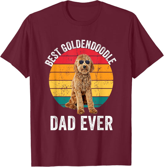 Goldendoodle Dad Lover Owner Vintage Doodle Dad Daddy Men T-Shirt - T-Shirt | Maroon