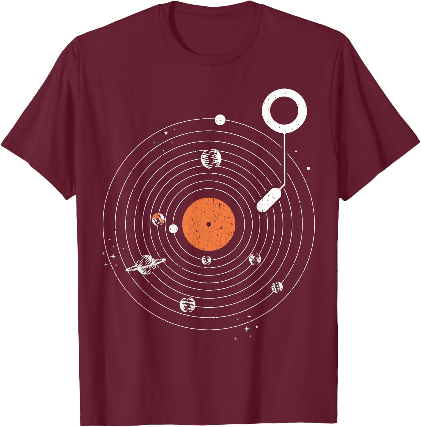 Universe Record Vinyl Galaxy Gift T-Shirt - T-Shirt | Maroon