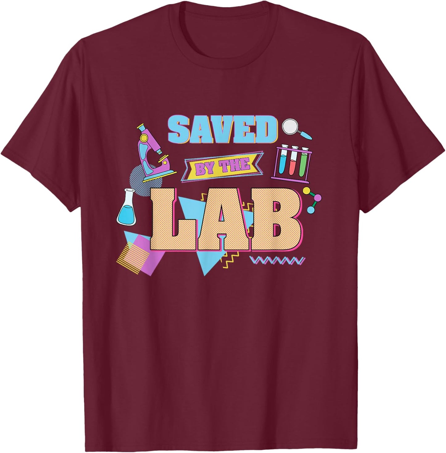 Retro Lab Week Medical Laboratory Tech Saved By The Lab T-Shirt - T-Shirt | Maroon