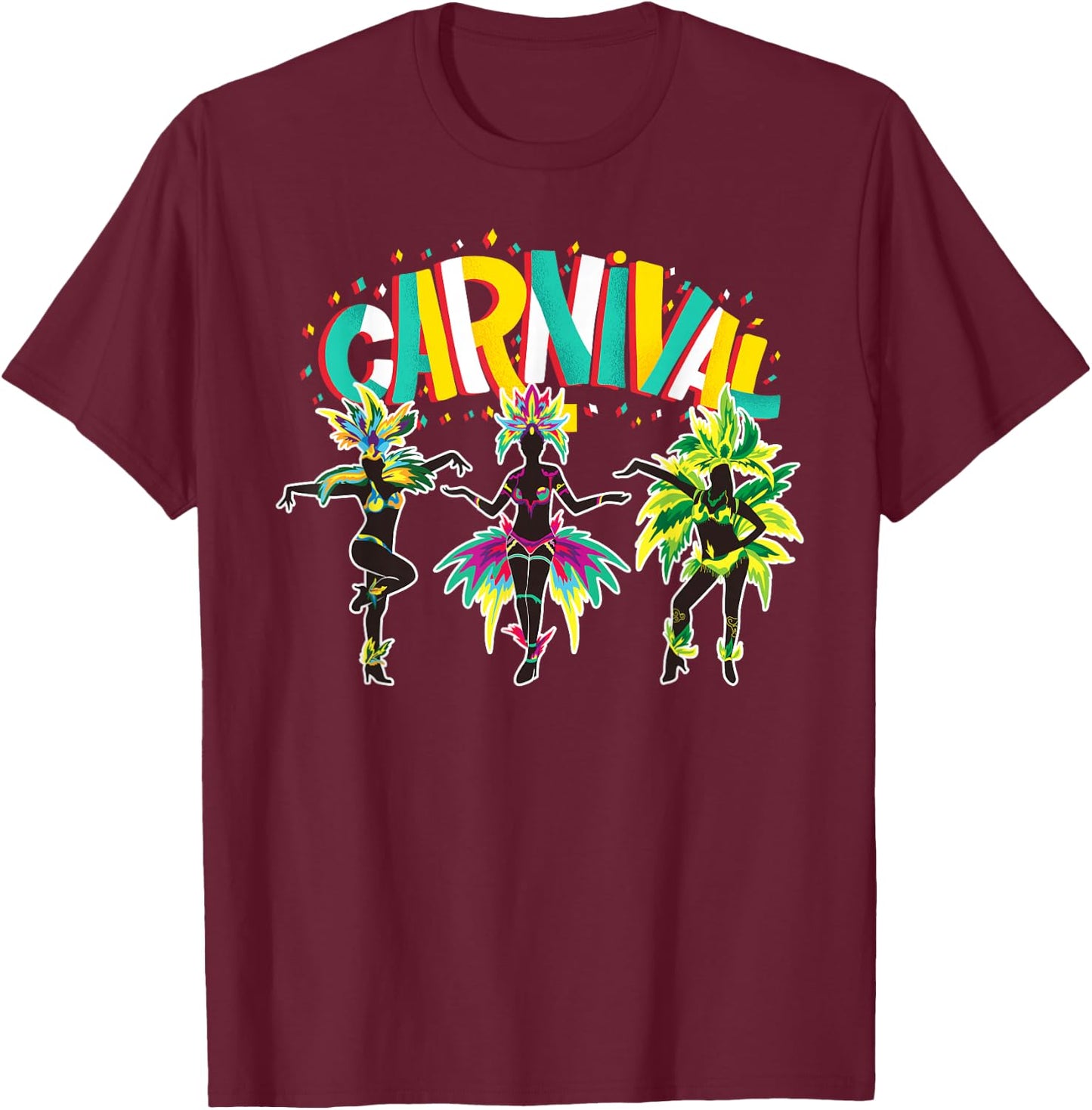 Carnival in Rio de Janeiro. T-Shirt - T-Shirt | Maroon