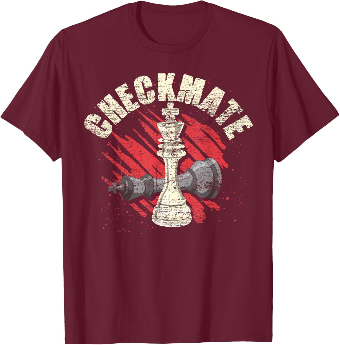 Chess Mat Chess Figure King Chess Player Board Game Chess T-Shirt - T-Shirt | Maroon