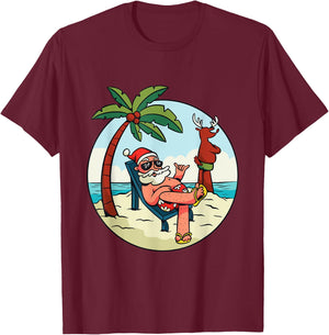 Christmas on the beach Christmas in July Men Women T-Shirt - T-Shirt | Maroon