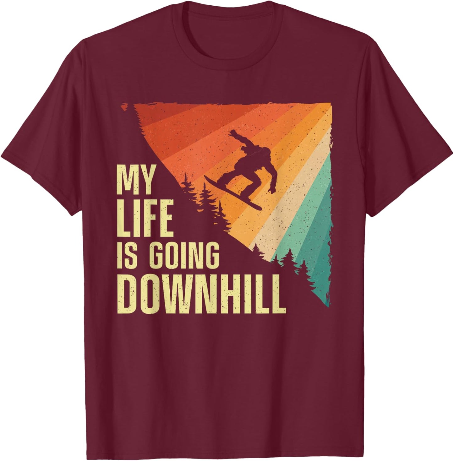 Cool Snowboarding Art Women Snowboard Snowboarder T-Shirt - T-Shirt | Maroon