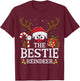 Christmas Matching The Bestie Reindeer Family T-Shirt - T-Shirt | Maroon