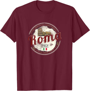 Rome Italy Colosseum Vintage Souvenir T-Shirt - T-Shirt | Maroon