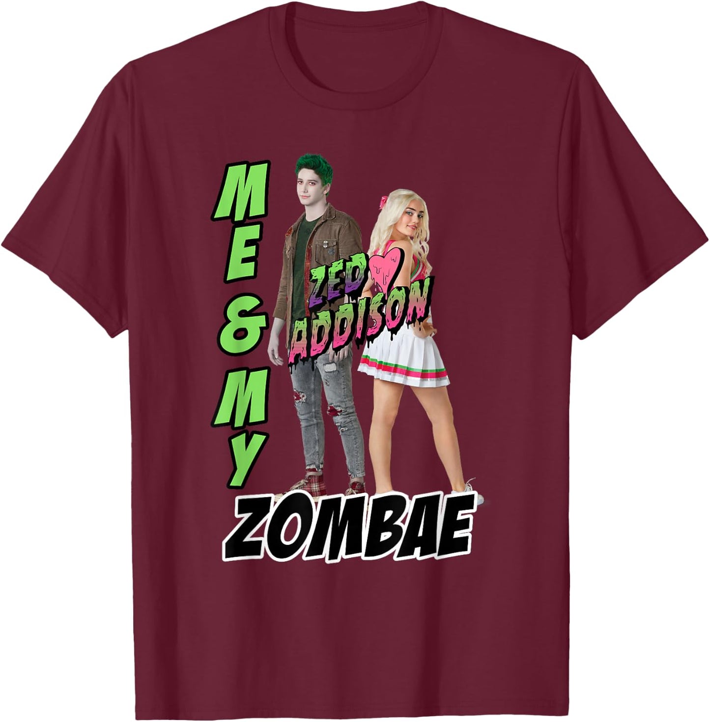 Disney Zombies Zed & Addison Me & My Zombae T-Shirt - T-Shirt | Maroon