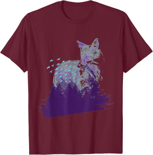 Arctic Fox Forest Landscape White Arctic Fox Lover Animal T-Shirt - T-Shirt | Maroon