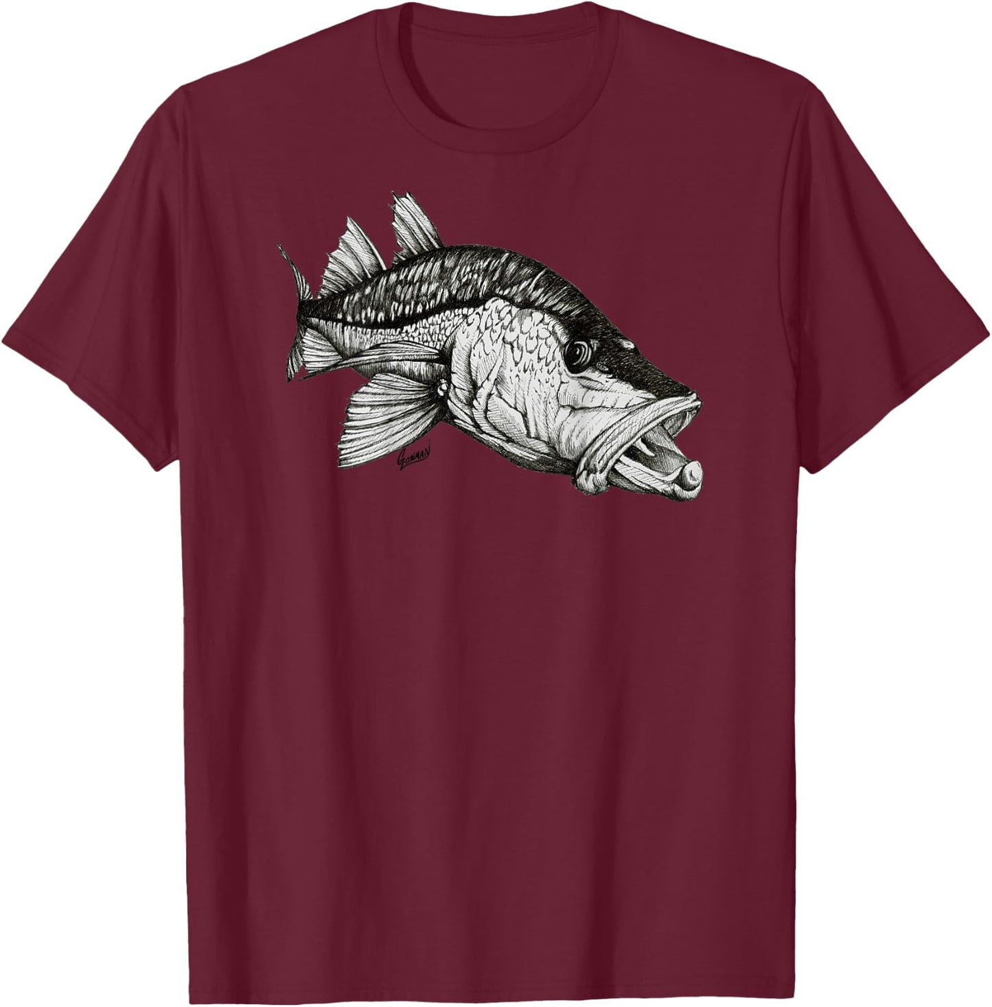 Snook (Robalo) Game Fish T-Shirt - T-Shirt | Maroon