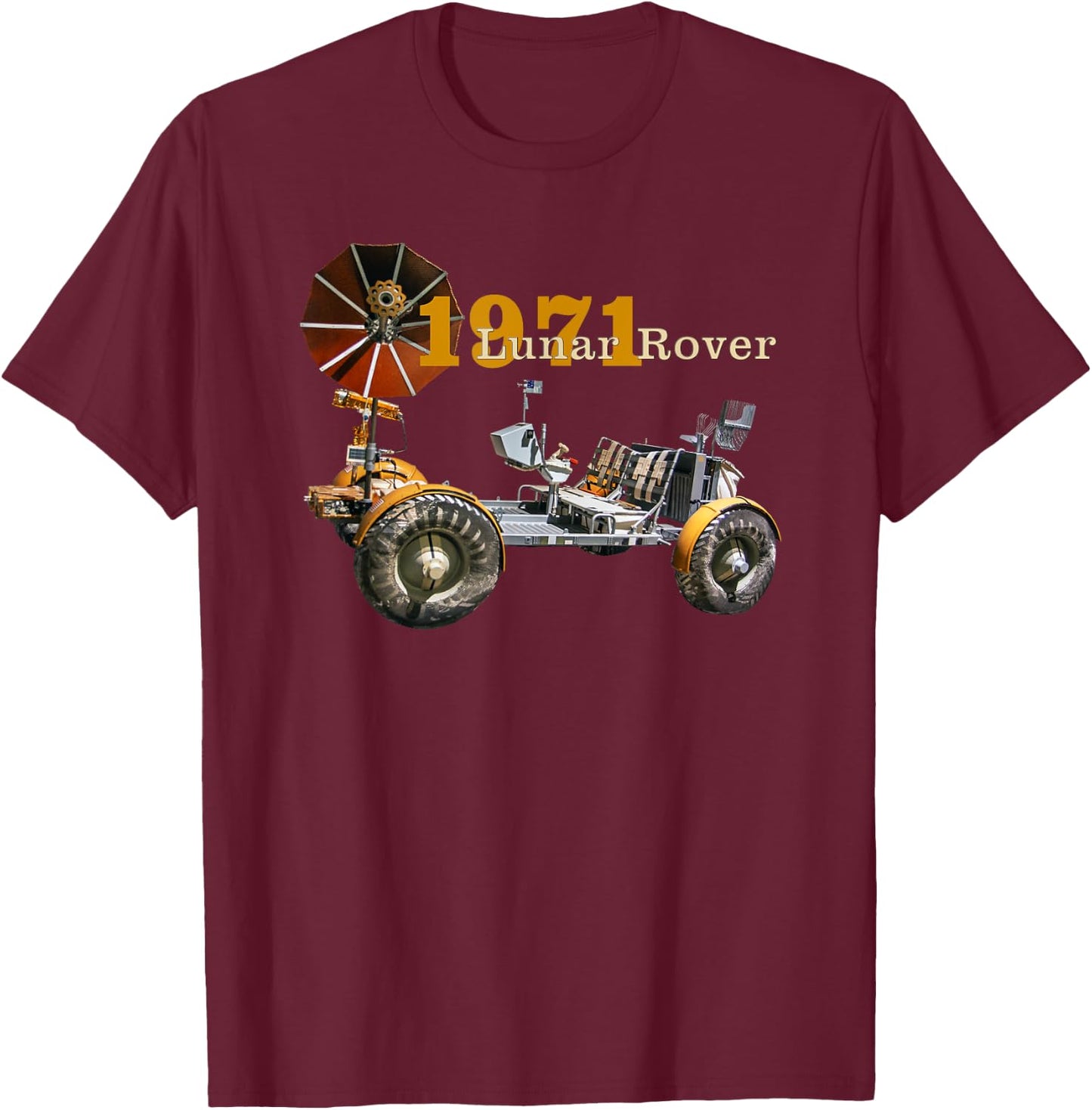 Vintage Vehicles, Lunar Rover, Lrv, 1971 Moon Shot, Apollo15 T-Shirt - T-Shirt | Maroon