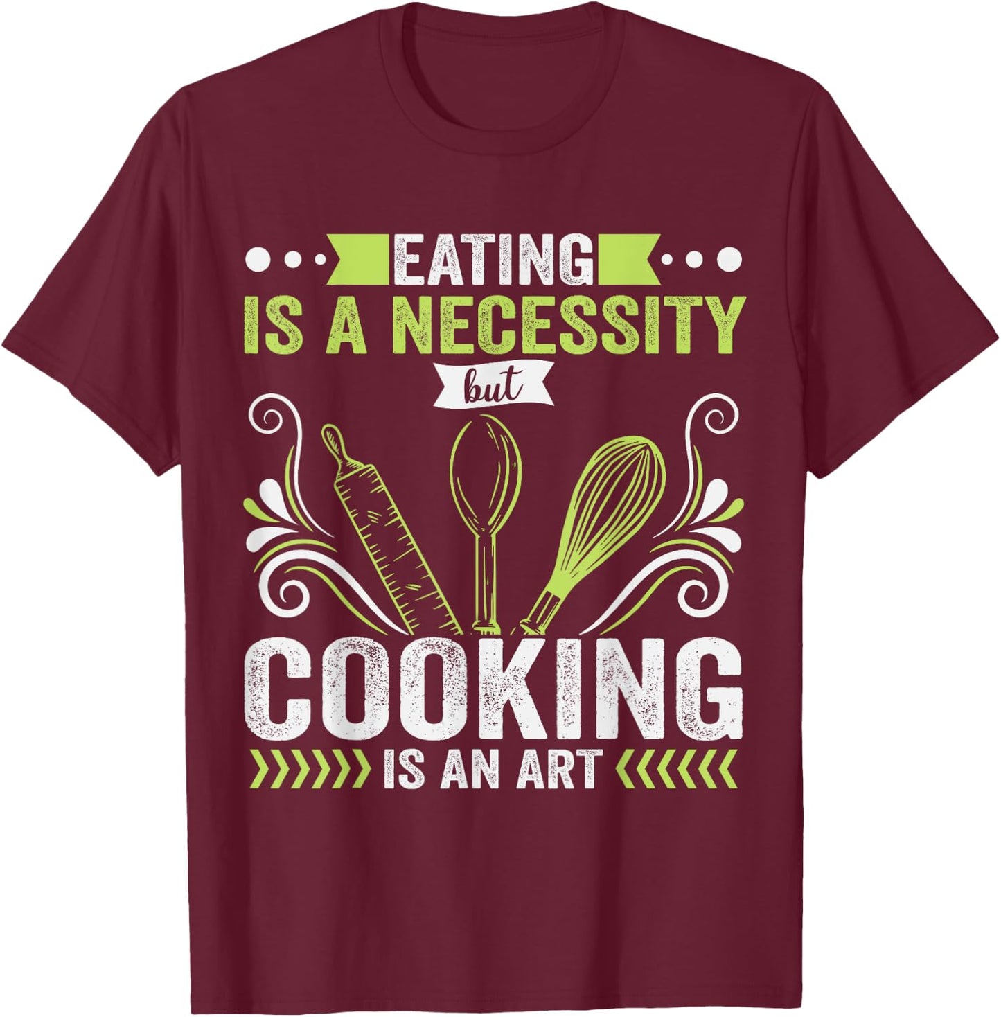 Gangster Chef Culinary Badass Mamas Cooking Is Necessity Art T-Shirt - T-Shirt | Maroon