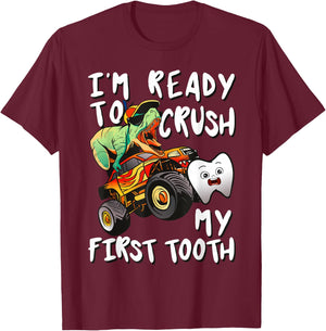 Tooth Fairy T-Rex Monster Truck Dental Hygienist Dentists T-Shirt - T-Shirt | Maroon