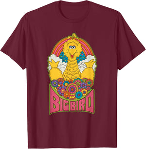 Sesame Street Psychedelic Big Bird T-Shirt - T-Shirt | Maroon