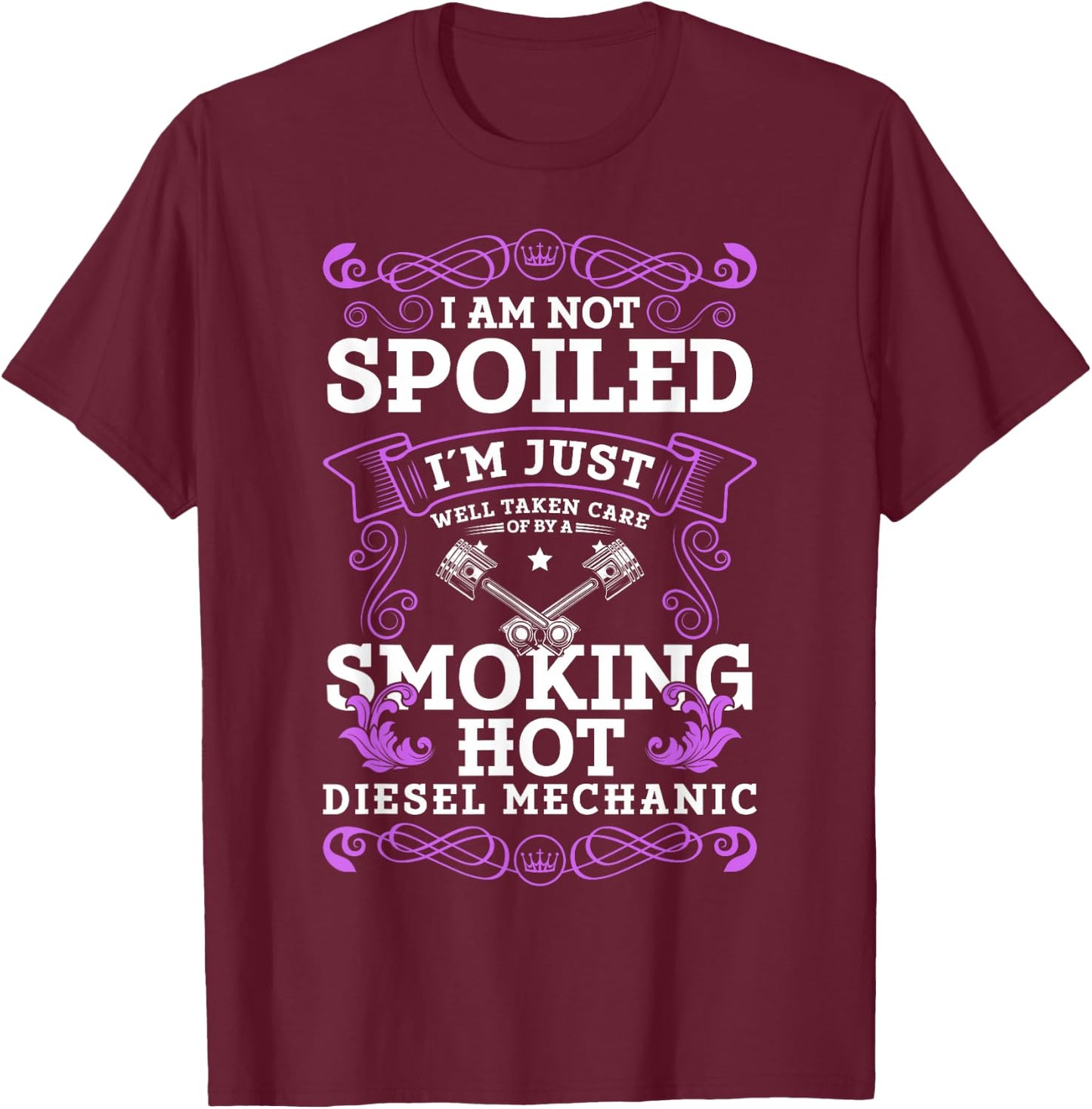 Diesel Mechanic Girlfriend Diesel Mechanic Woman T-Shirt - T-Shirt | Maroon