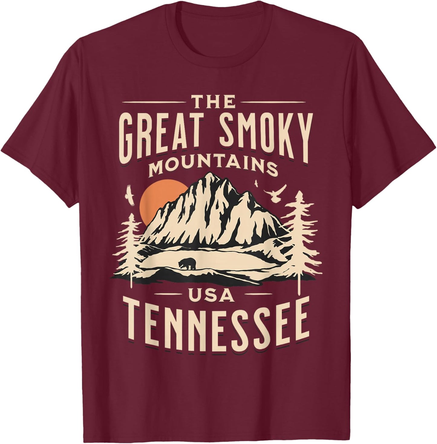 Smoky Mountains National Park T-Shirt - T-Shirt | Maroon