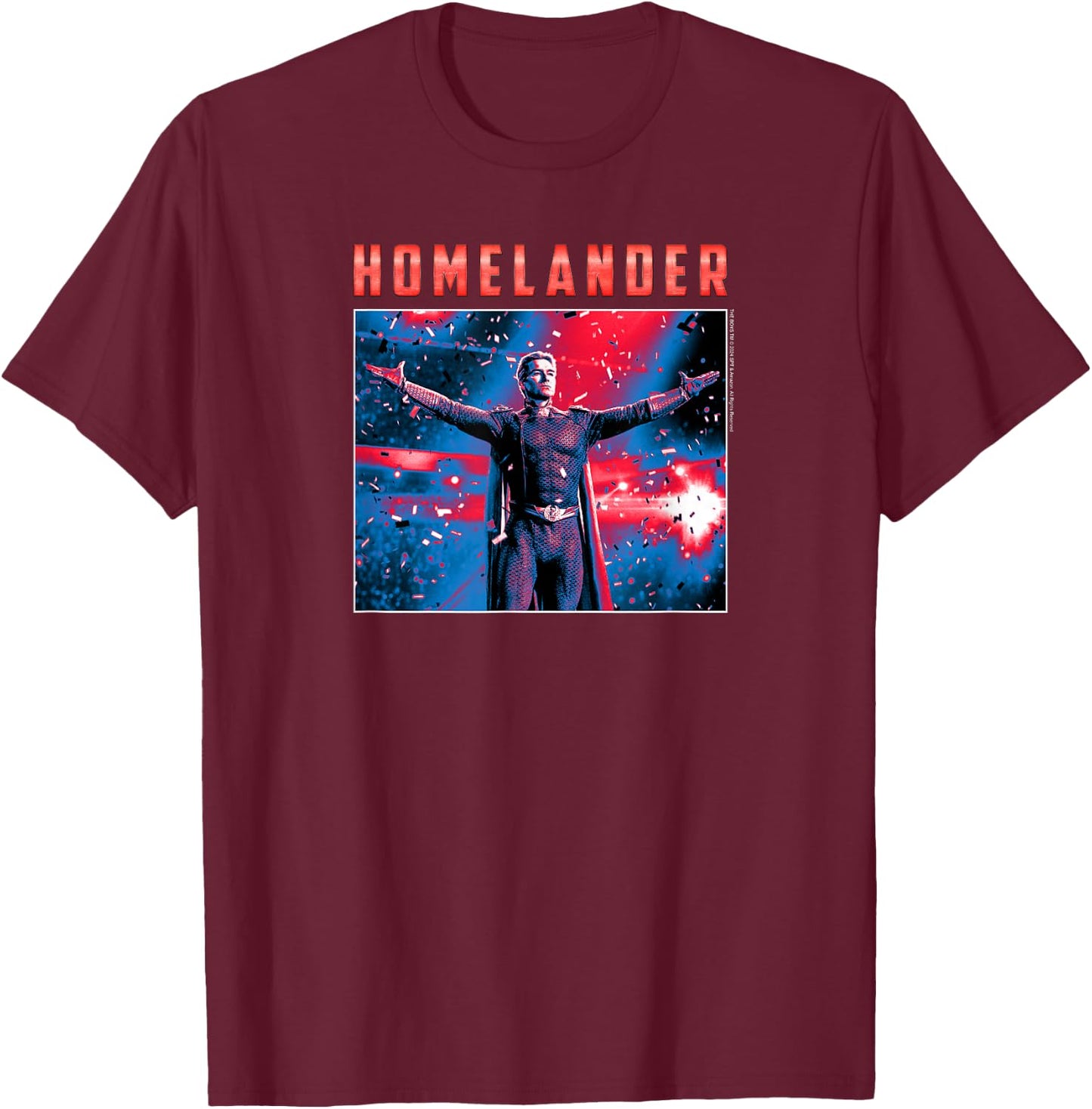 The Boys Season 4 Homelander Political Campaign Stage T-Shirt - T-Shirt | Maroon