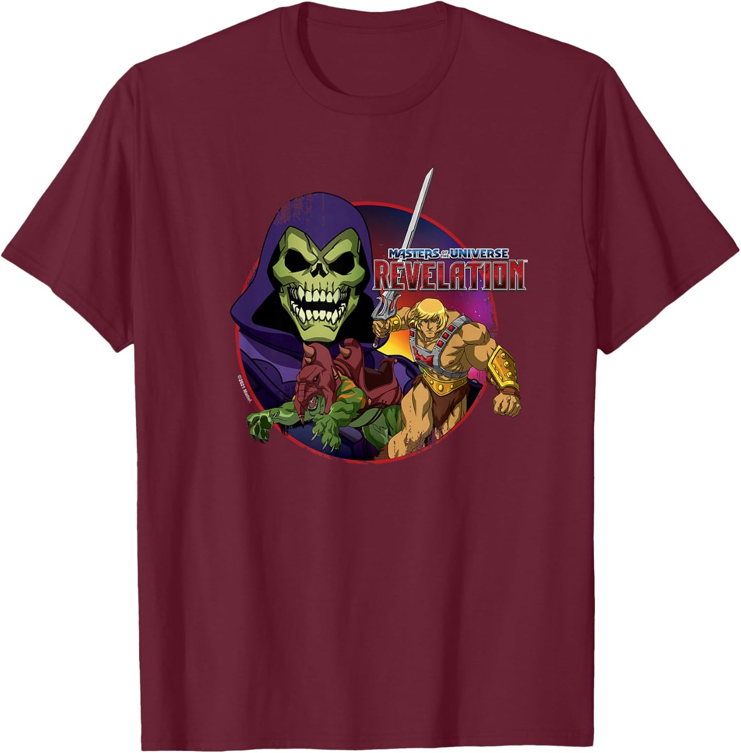 Masters of the Universe - Revelation Group Circle T-Shirt - T-Shirt | Maroon