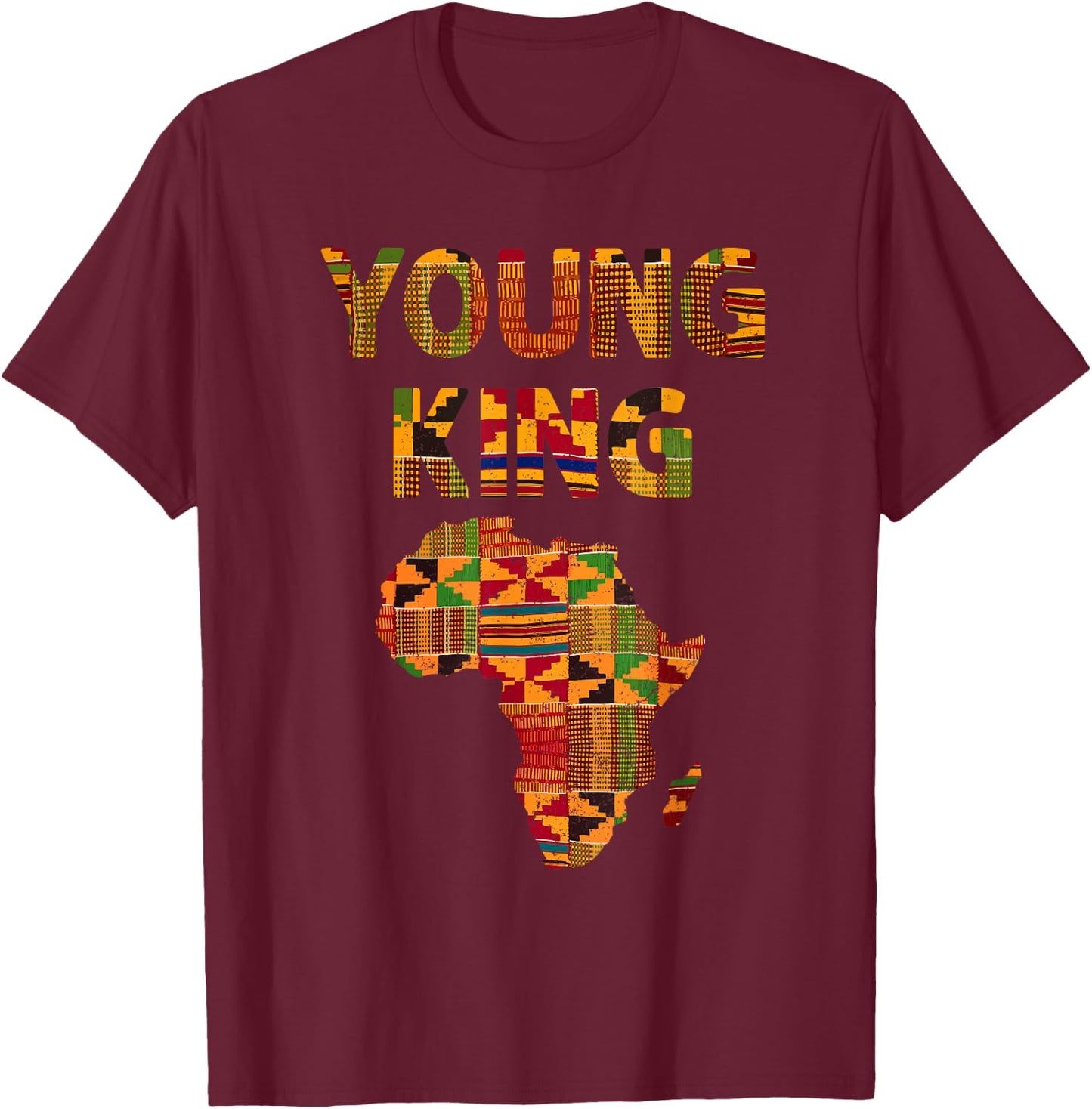 Cool African Kente Art Men Boys Kids African American Print Small T-Shirt - T-Shirt | Maroon