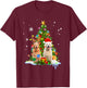 Cute Golden Retriever Christmas Tree T-Shirt - T-Shirt | Maroon