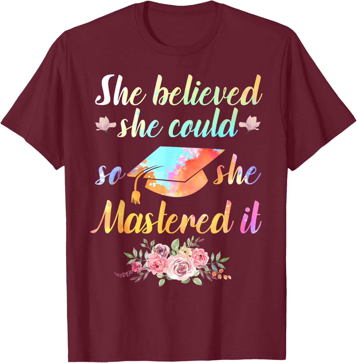 Cool Master Degree Art Women Academic Degree Diploma Small T-Shirt - T-Shirt | Maroon