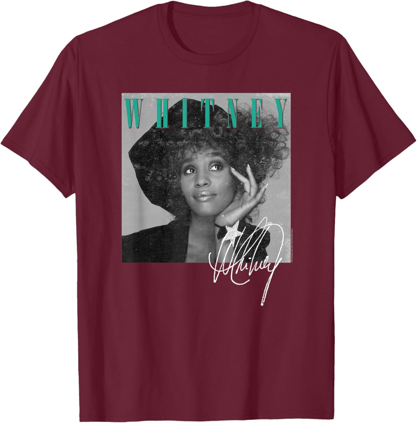 Whitney Houston Shooting Star T-Shirt - T-Shirt | Maroon