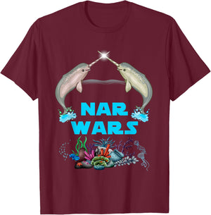 Narwhal Shirt Nar Wars Under The Sea T-Shirt - T-Shirt | Maroon