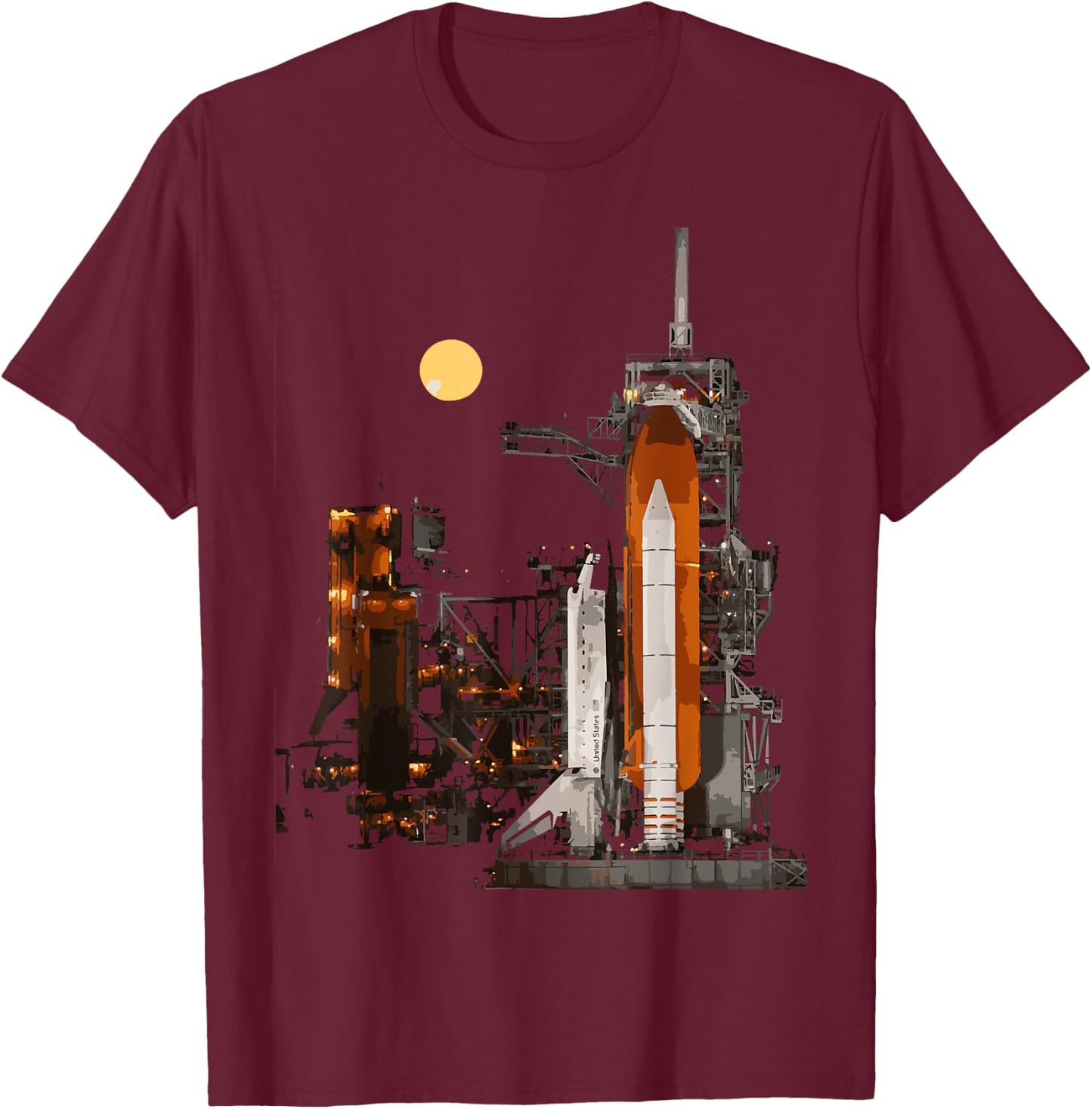 Space shuttle Kennedy Space Center in Cape Canaveral T-Shirt - T-Shirt | Maroon