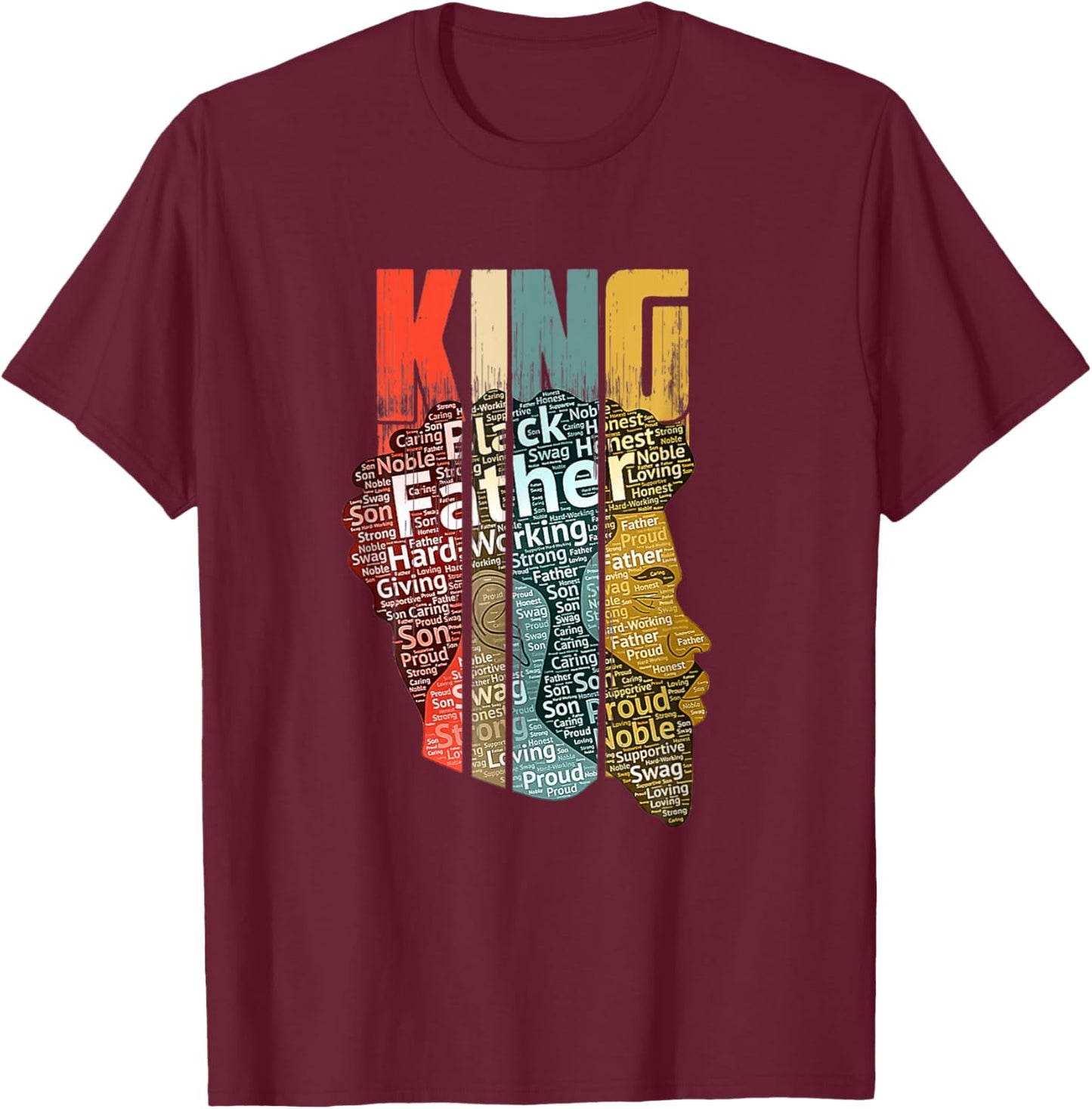 Strong-Black-King t Shirt African-American Natural-Afro T-Shirt - T-Shirt | Maroon