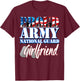 Proud Army National Guard Girlfriend Dog Tag Flag Shirt T-Shirt - T-Shirt | Maroon