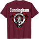 HighlandFour Women's Scottish Tartan - Black, Small - Classic Fit, Short Sleeve T-Shirt - T-Shirt | Maroon