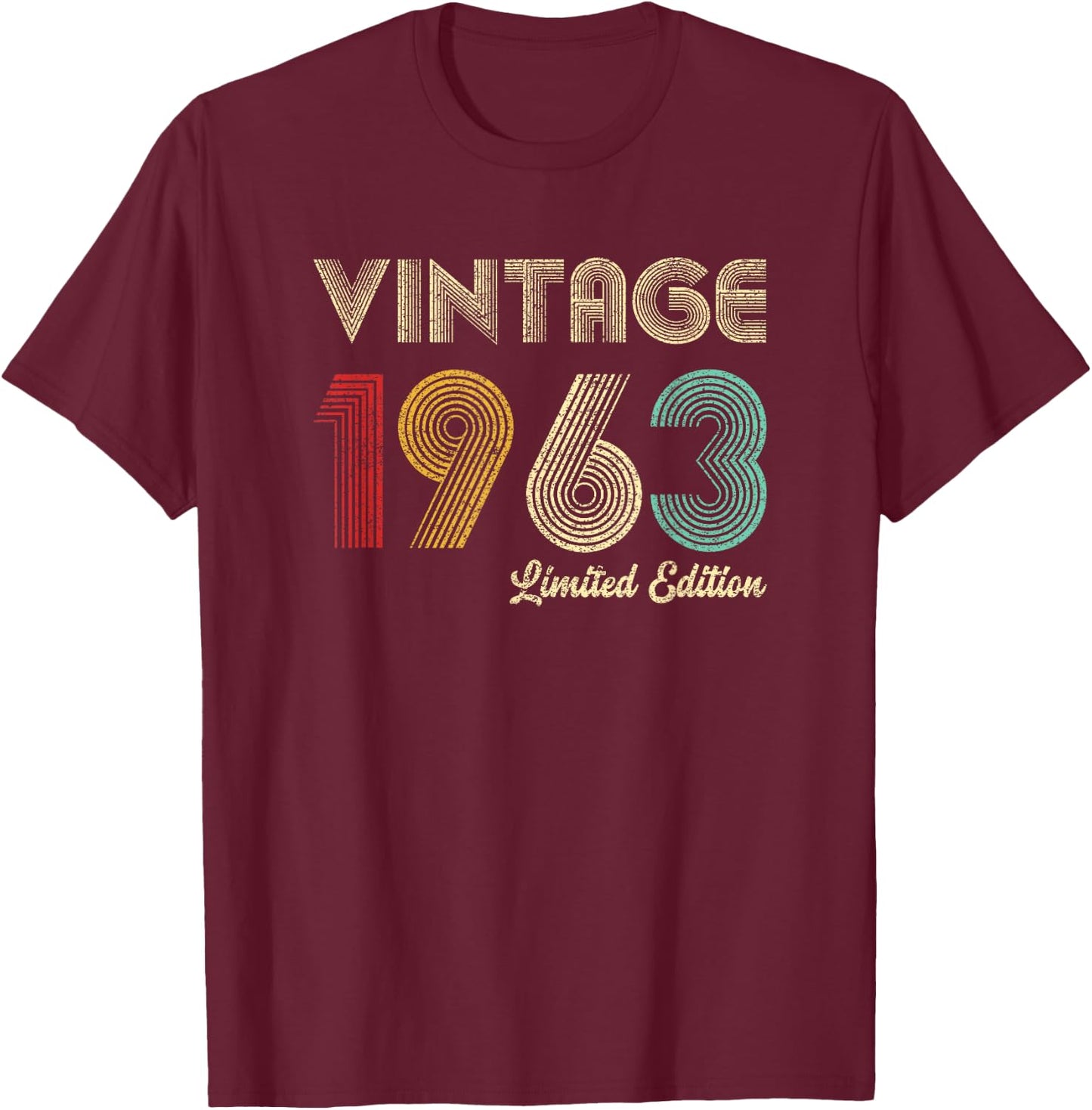 Vintage 1963 62nd Birthday Gift Men Women 62 Years Old T-Shirt - T-Shirt | Maroon