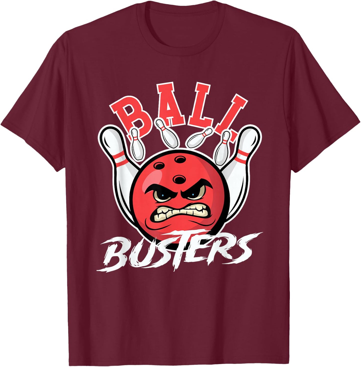 Ball Busters Bowling Couple Bowler Bowling Alley Bowler T-Shirt - T-Shirt | Maroon
