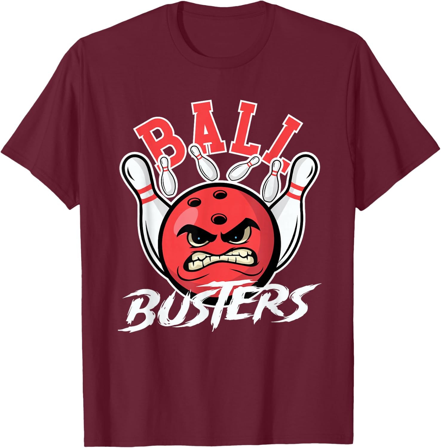 Ball Busters Bowling Couple Bowler Bowling Alley Bowler T-Shirt - T-Shirt | Maroon