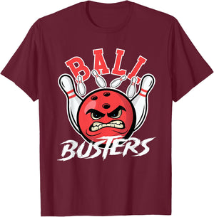 Ball Busters Bowling Couple Bowler Bowling Alley Bowler T-Shirt - T-Shirt | Maroon