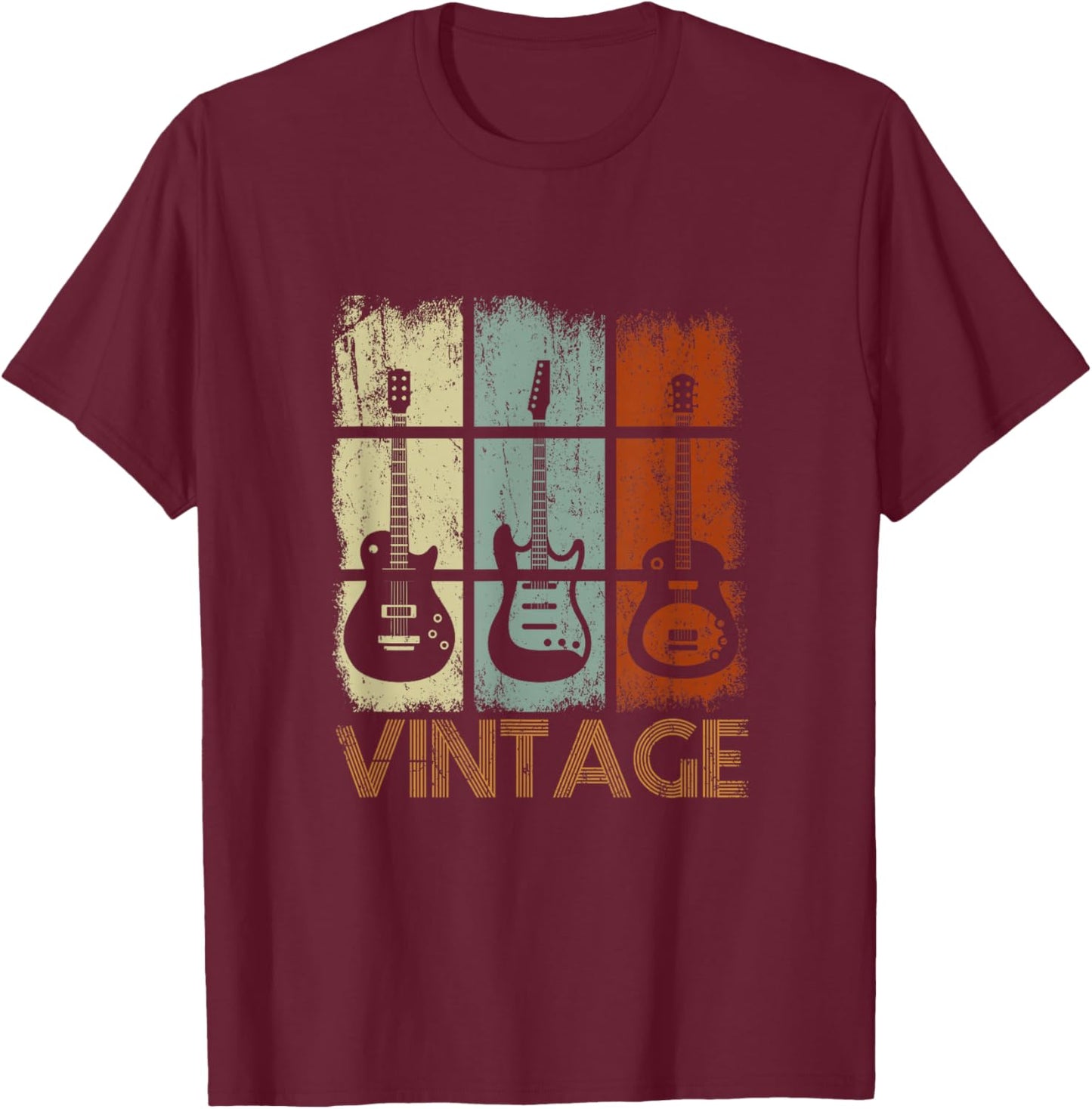 Vintage Guitar T-Shirt - T-Shirt | Maroon