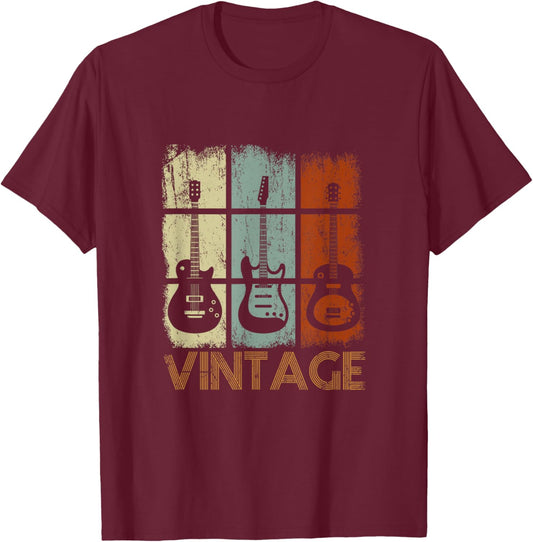 Vintage Guitar T-Shirt - T-Shirt | Maroon