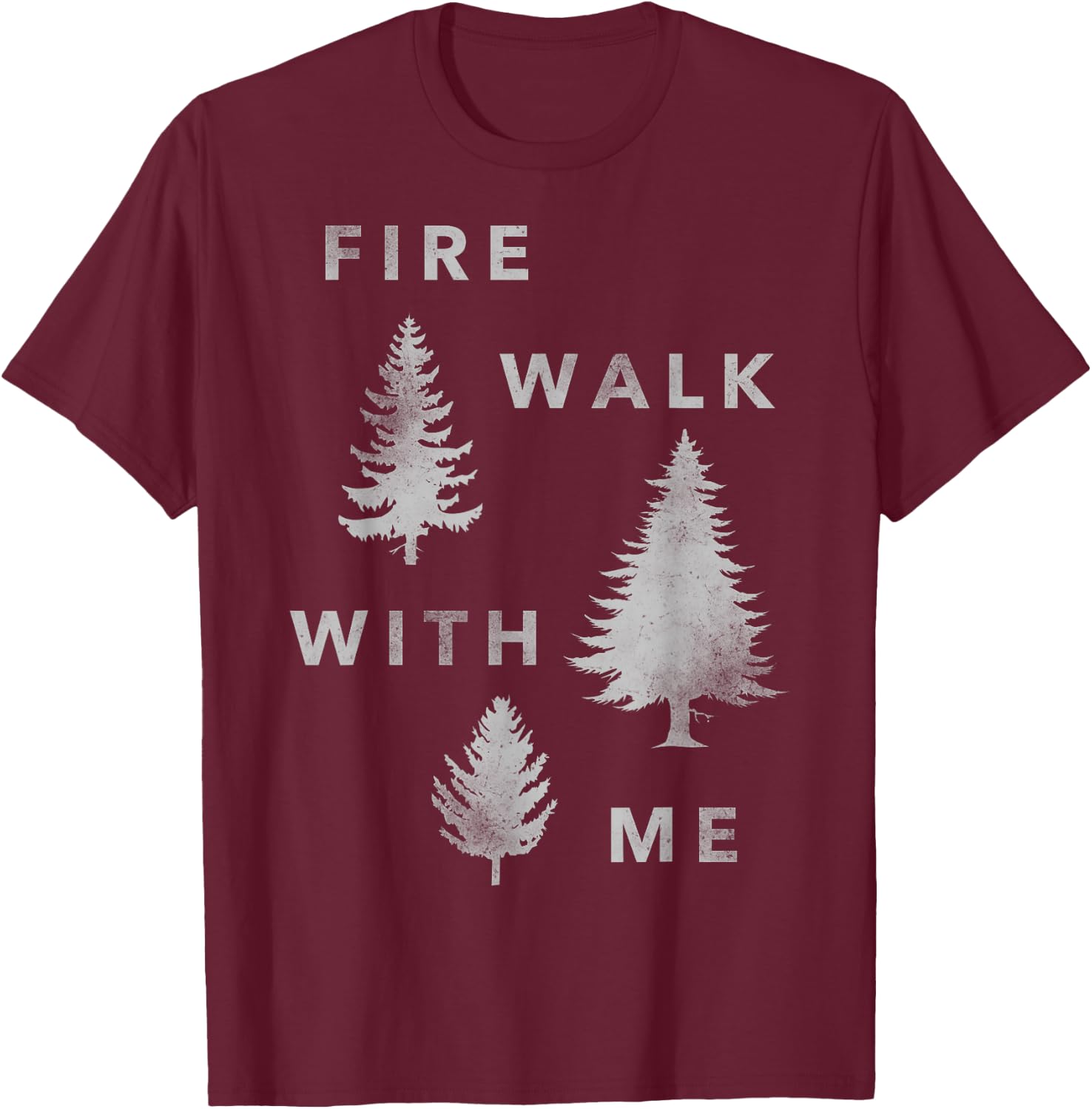 Twin Peaks Fire Walk With Me Tree Silhouette Graphic T-Shirt - T-Shirt | Maroon