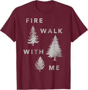 Twin Peaks Fire Walk With Me Tree Silhouette Graphic T-Shirt - T-Shirt | Maroon