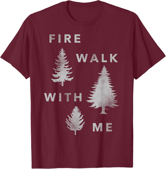 Twin Peaks Fire Walk With Me Tree Silhouette Graphic T-Shirt - T-Shirt | Maroon