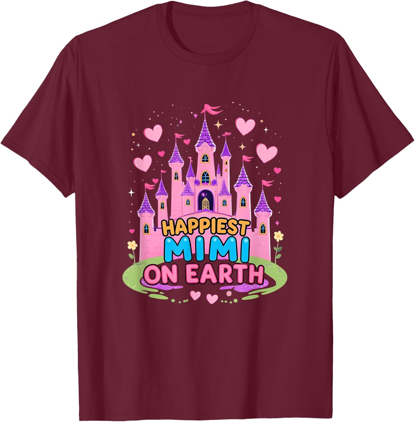 Happiest Mimi On Earth Matching Family Trip T-Shirt - T-Shirt | Maroon
