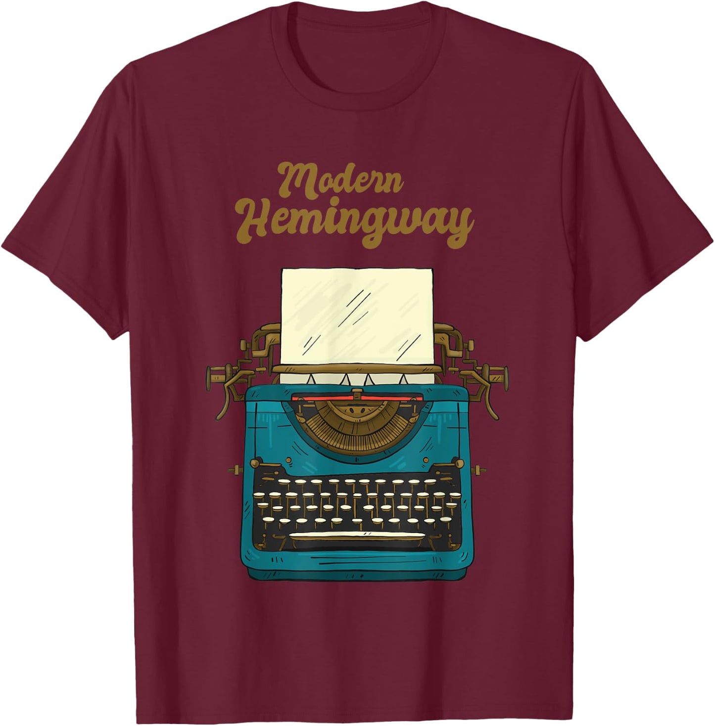 Modern Hemingway T-Shirt - T-Shirt | Maroon