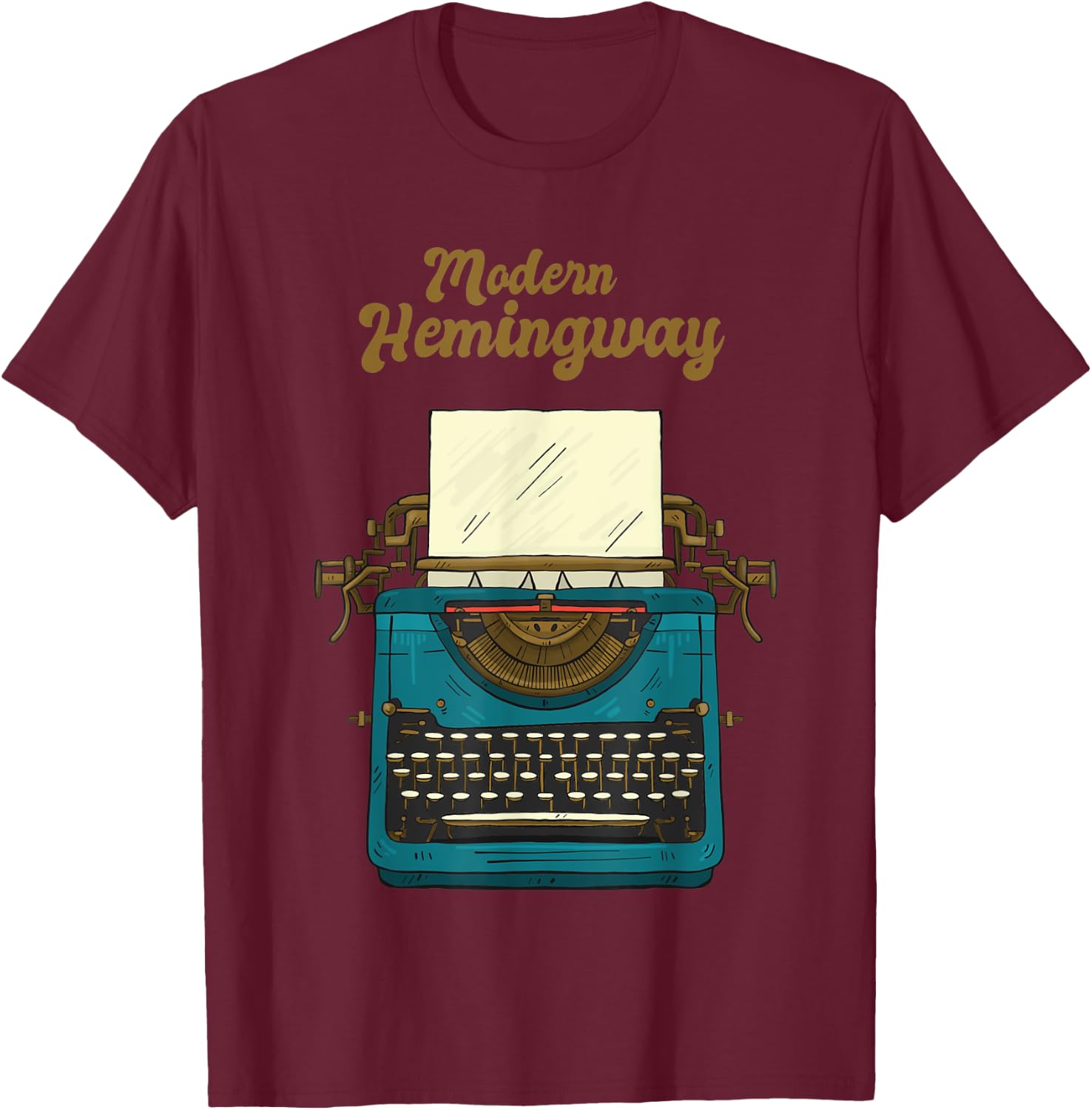 Modern Hemingway T-Shirt - T-Shirt | Maroon