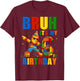 Bruh It's My 6th Birthday Boy 6 Year Old Building Blocks T-Shirt - T-Shirt | Maroon