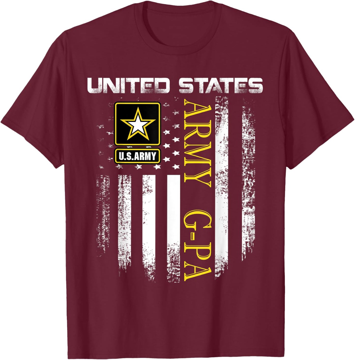 Vintage United States Army G-Pa With American Flag Gift Kids Men T-Shirt - T-Shirt | Maroon